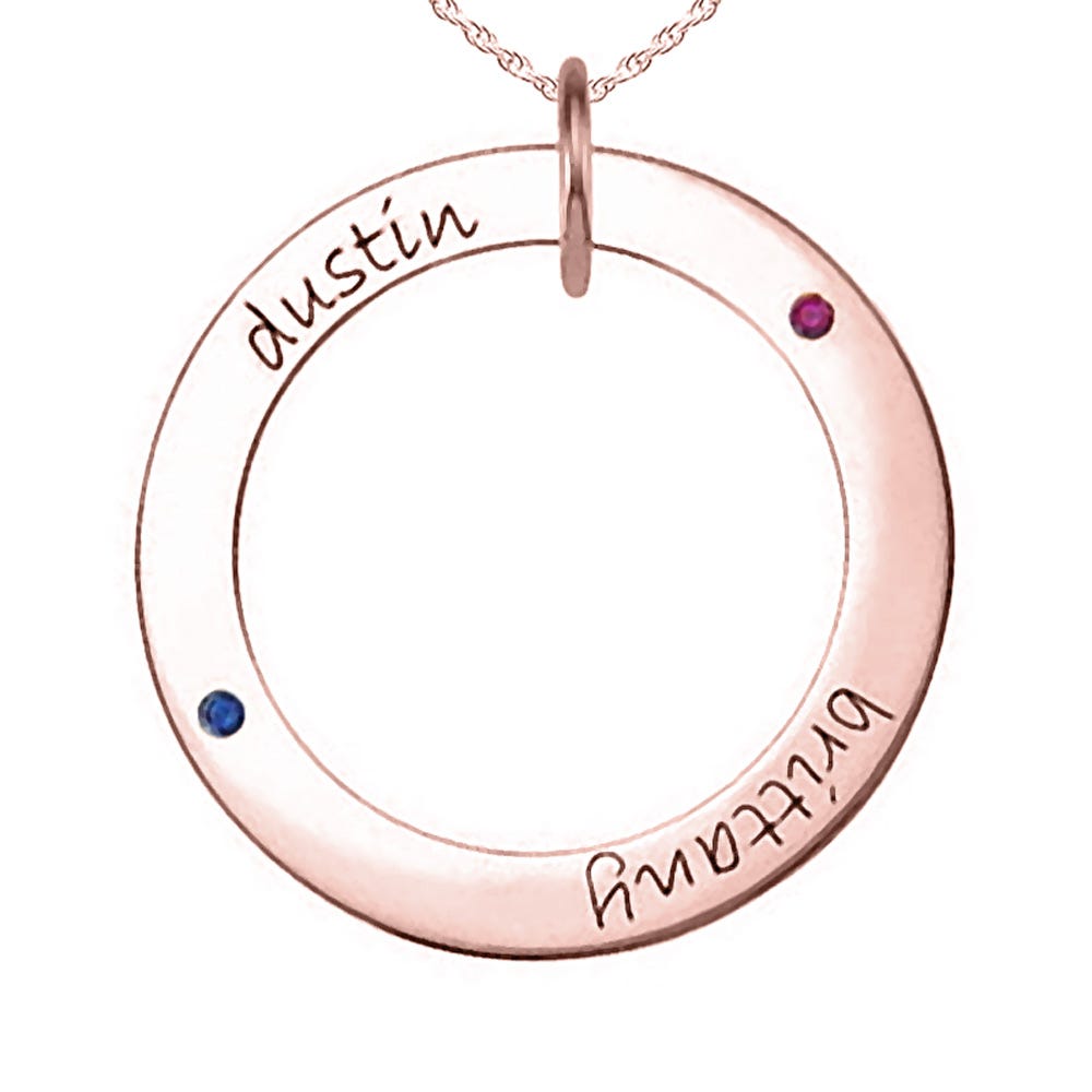 Personalized Two Birthstones Disc