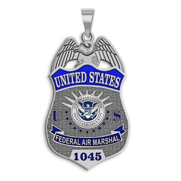 Personalized Federal Air Marshal Badge with Your Number and Enamel