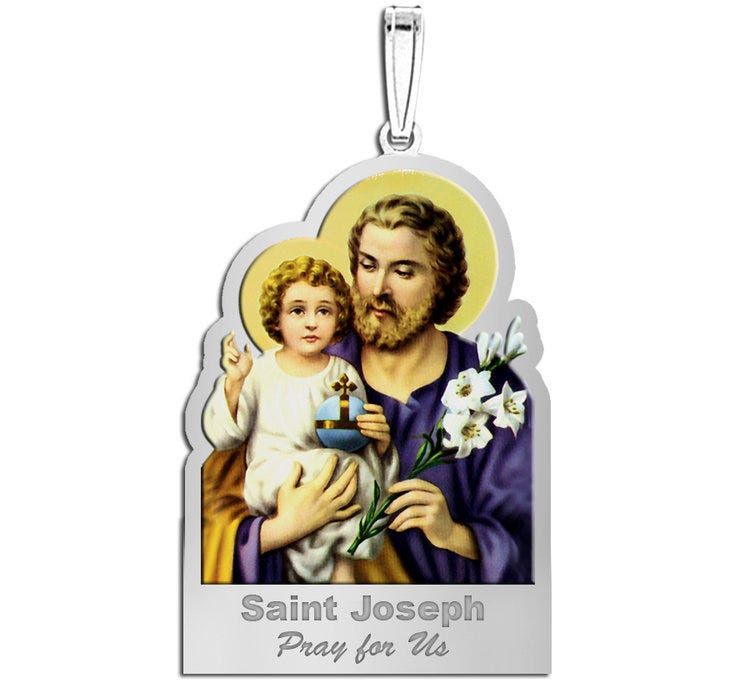 Saint Joseph Outlined Religious Medal "Color EXCLUSIVE"