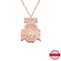 Ohio State University Logo with Name Necklace