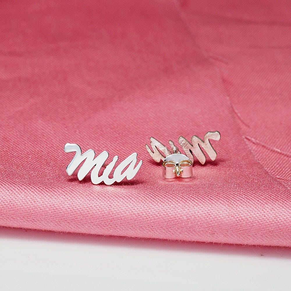 Pair Of Script Name Earrings