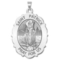 Saint Patrick Religious Medal Scalloped OVAL "EXCLUSIVE"