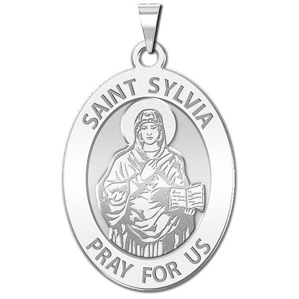 Saint Sylvia Religious Medal OVAL