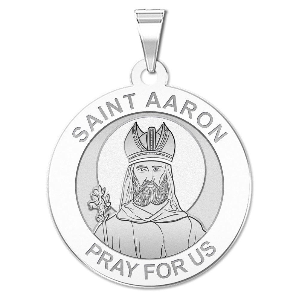 Saint Aaron Round Religious Medal