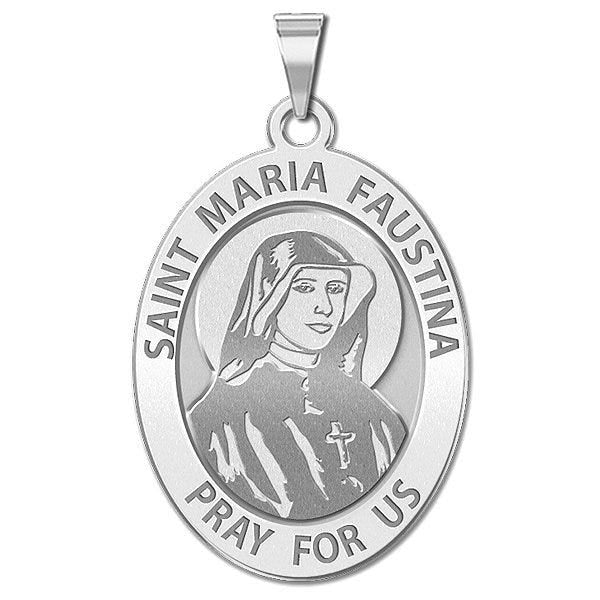 Saint Faustina OVAL Religious Medal