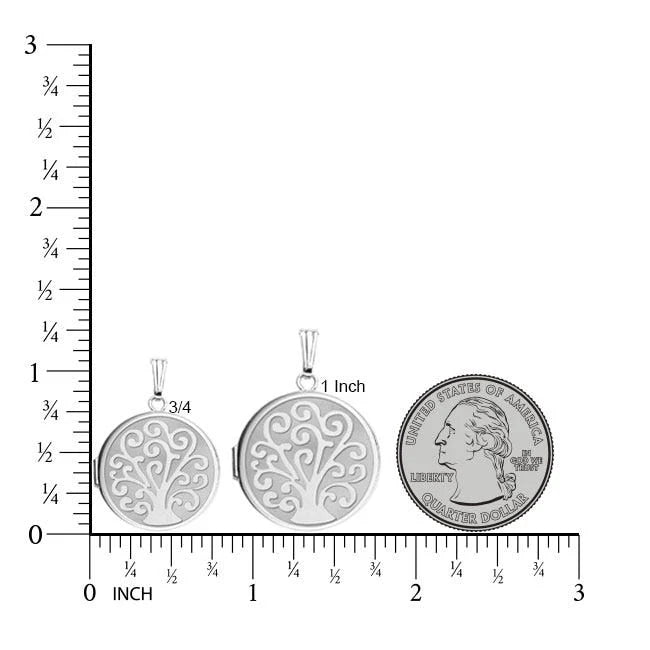 Silver Tree of Life Round Photo Locket