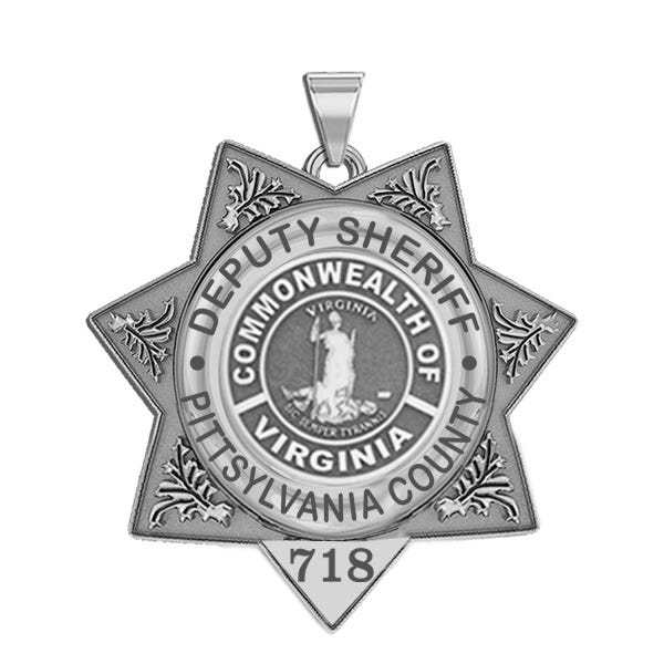 Personalized 7-Point Star Virginia Sheriff Badge with Department, Rank and Number