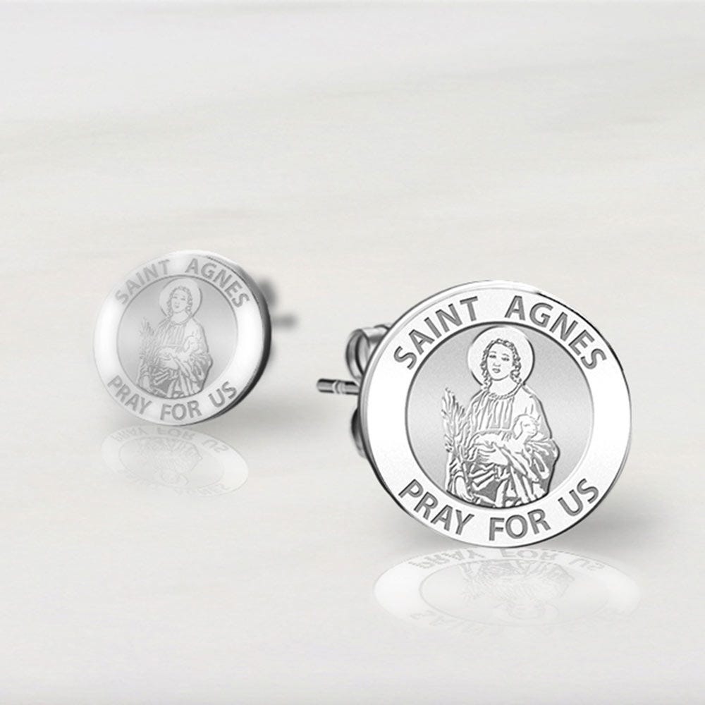 Pair of Saint Agnes of Rome Earrings