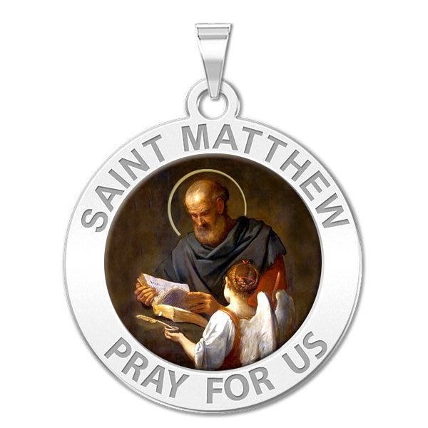 Saint Matthew Religious Medal Color