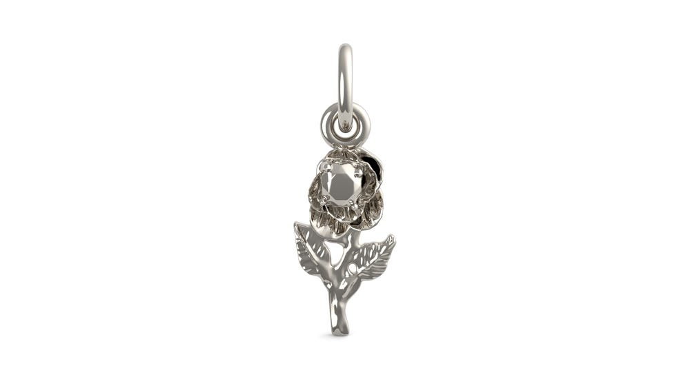 Rose W/ Stone Accent Charm