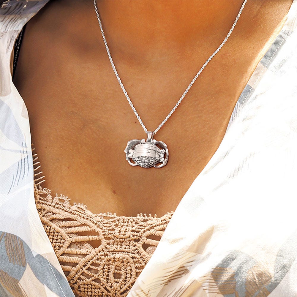 Antiqued Expandable 4 Photo Ball Locket with Chain