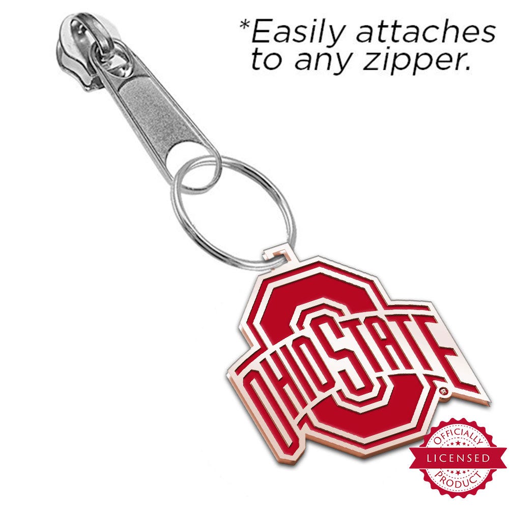Ohio State University Logo Color Enamel Zipper Pull