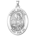 Saint Amelia Religious Medal - Oval