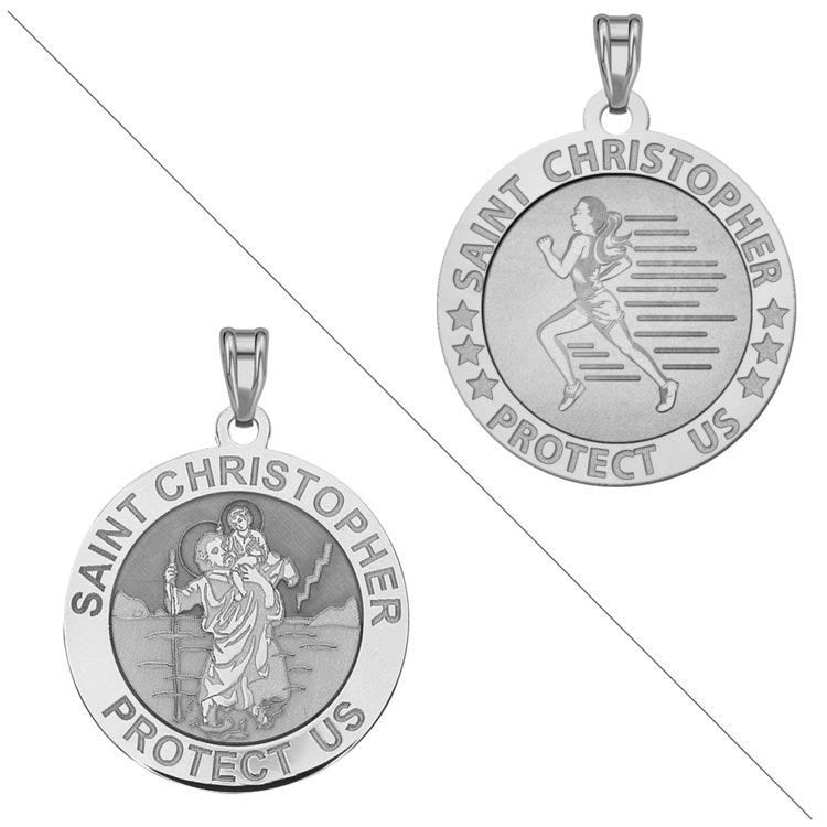 Women's Track & Field - Saint Christopher Doubledside Sports Religious Medal "EXCLUSIVE"