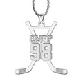 Personalized Hockey Sticks Pendant w/ Name And Number