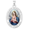 Immaculate Heart of Mary Oval Religious Medal Color