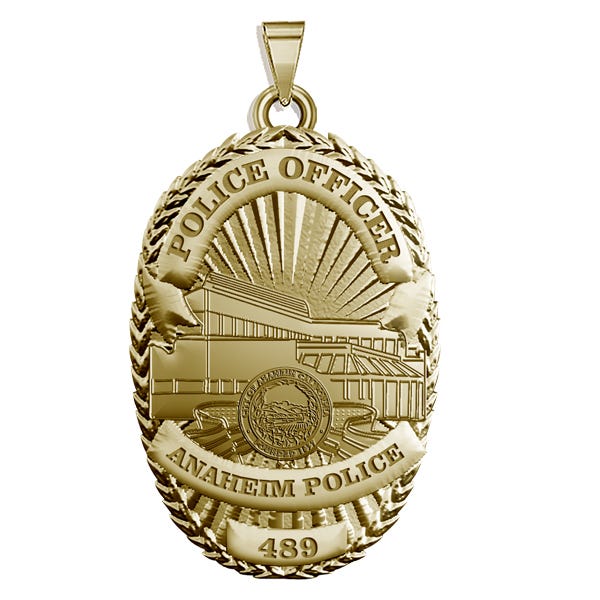 Personalized Anaheim Police Badge with Your Rank and Number