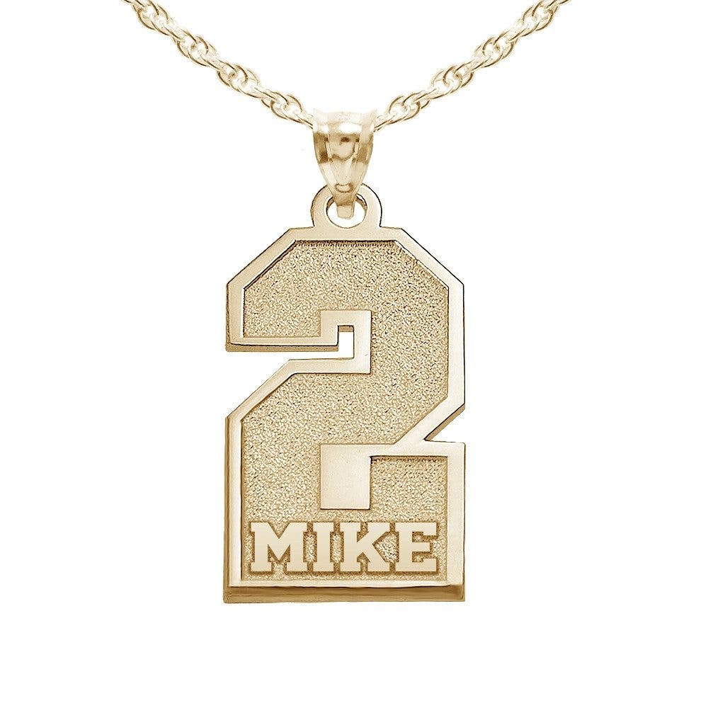 Personalized Jersey Number Pendant with Name