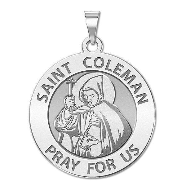 Saint Coleman Mac Duagh Round Religious Medal "EXCLUSIVE"