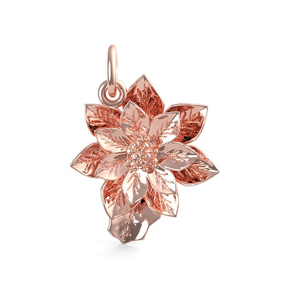 Poinsettia Flower Charm