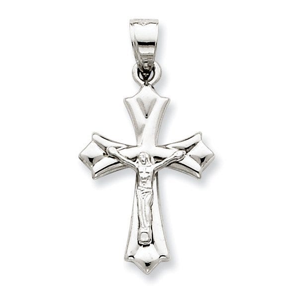 14k Gold Hollow Reversible Crucifix Pendant