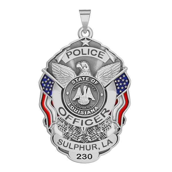 Personalized Sulphur Louisiana Police Badge with Your Rank, Number & Department