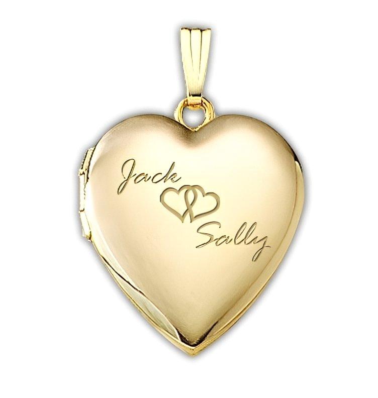 Yellow Gold Together Forever Heart Photo Locket