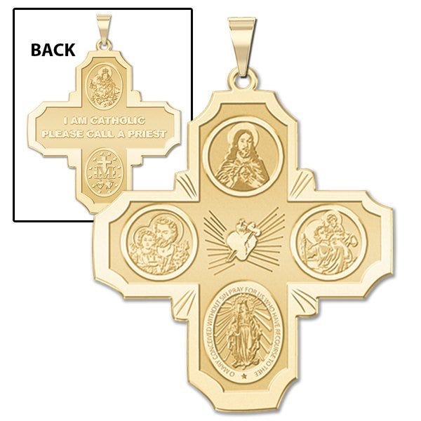 4 Way Cross Religious Medal  "EXCLUSIVE"