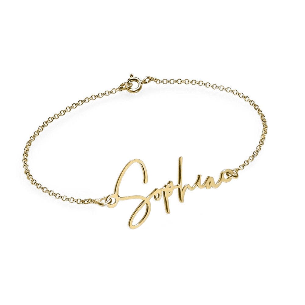 Exclusive Personalized Modern Script Name Anklet / Ankle Bracelet - Adjustable Size