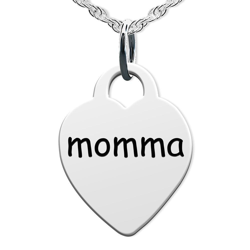 Momma Heart Shaped Charm