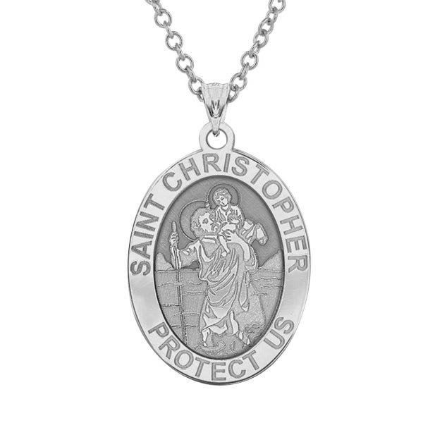 Saint Christopher OVAL Religious Medal