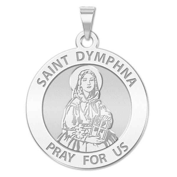 Saint Dymphna Round Religious Medal