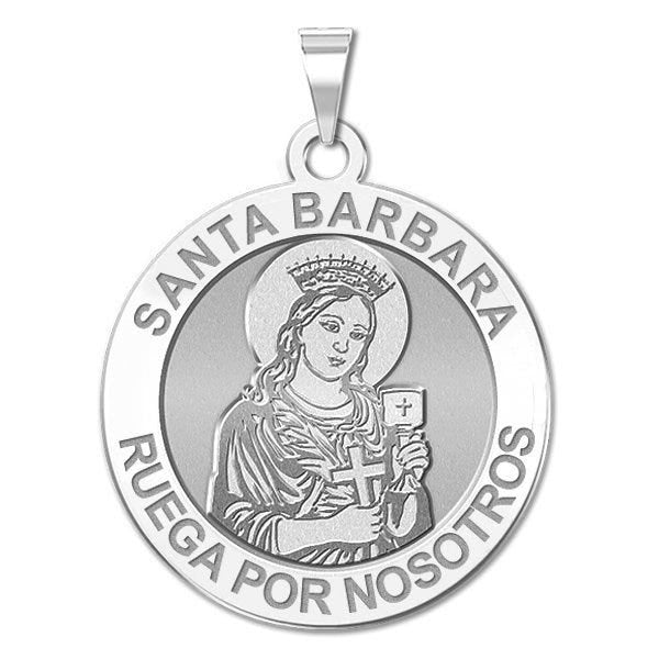 Santa Barbara Round Religious Medal