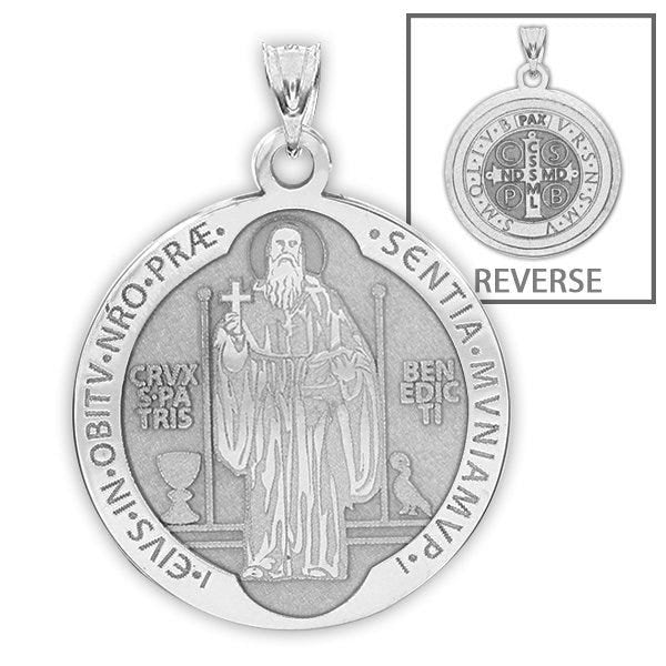 Saint Benedict Round Religious Medal "EXCLUSIVE"