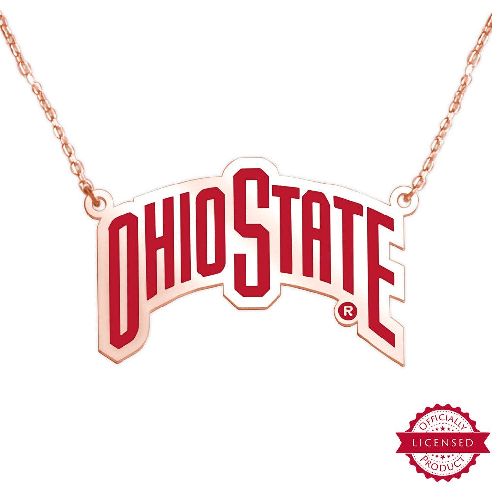 Ohio State University Color Enamel Banner Necklace