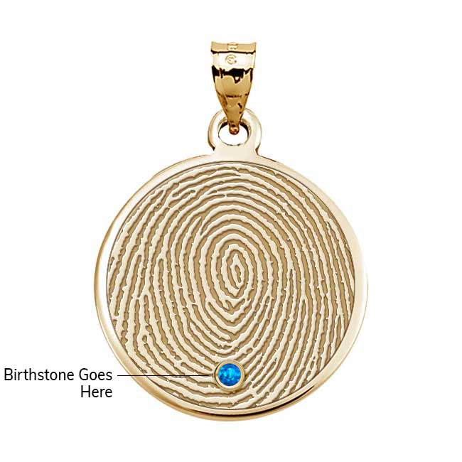 Custom Fingerprint Round Charm or Pendant