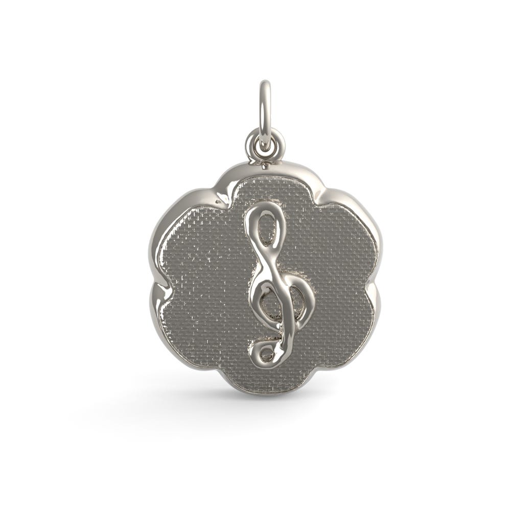 Treble Clef Scalloped Disc Charm