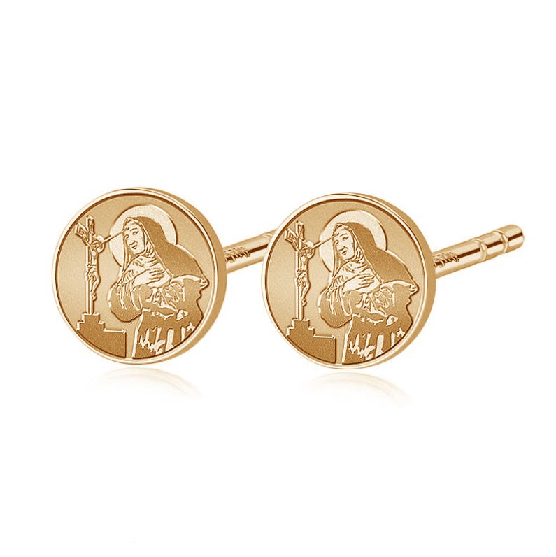 Pair of Saint Rita Stud Earrings