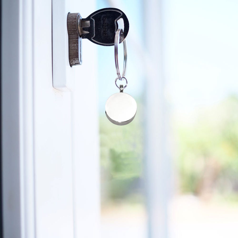 Round Cremation and Ash Vessel Keychain