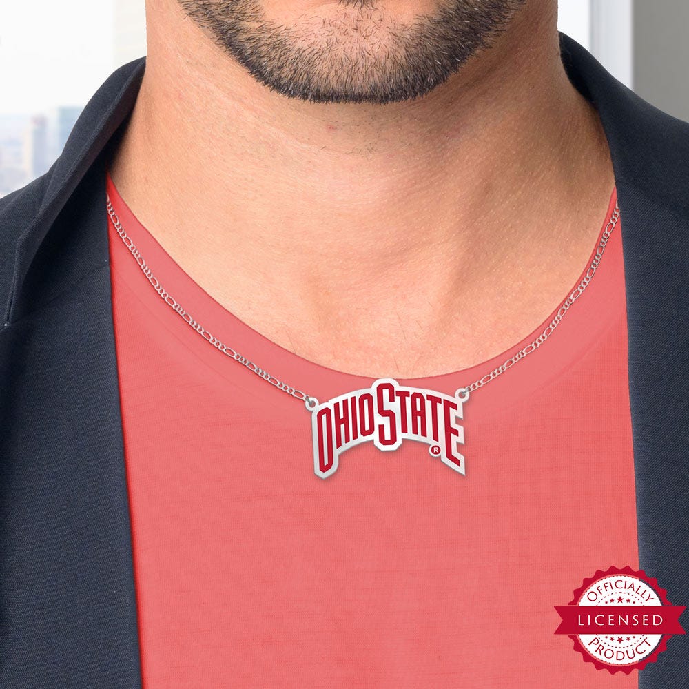 Ohio State University Color Enamel Banner Necklace