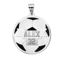 Color Enameled Soccer Pendant with Name & Number