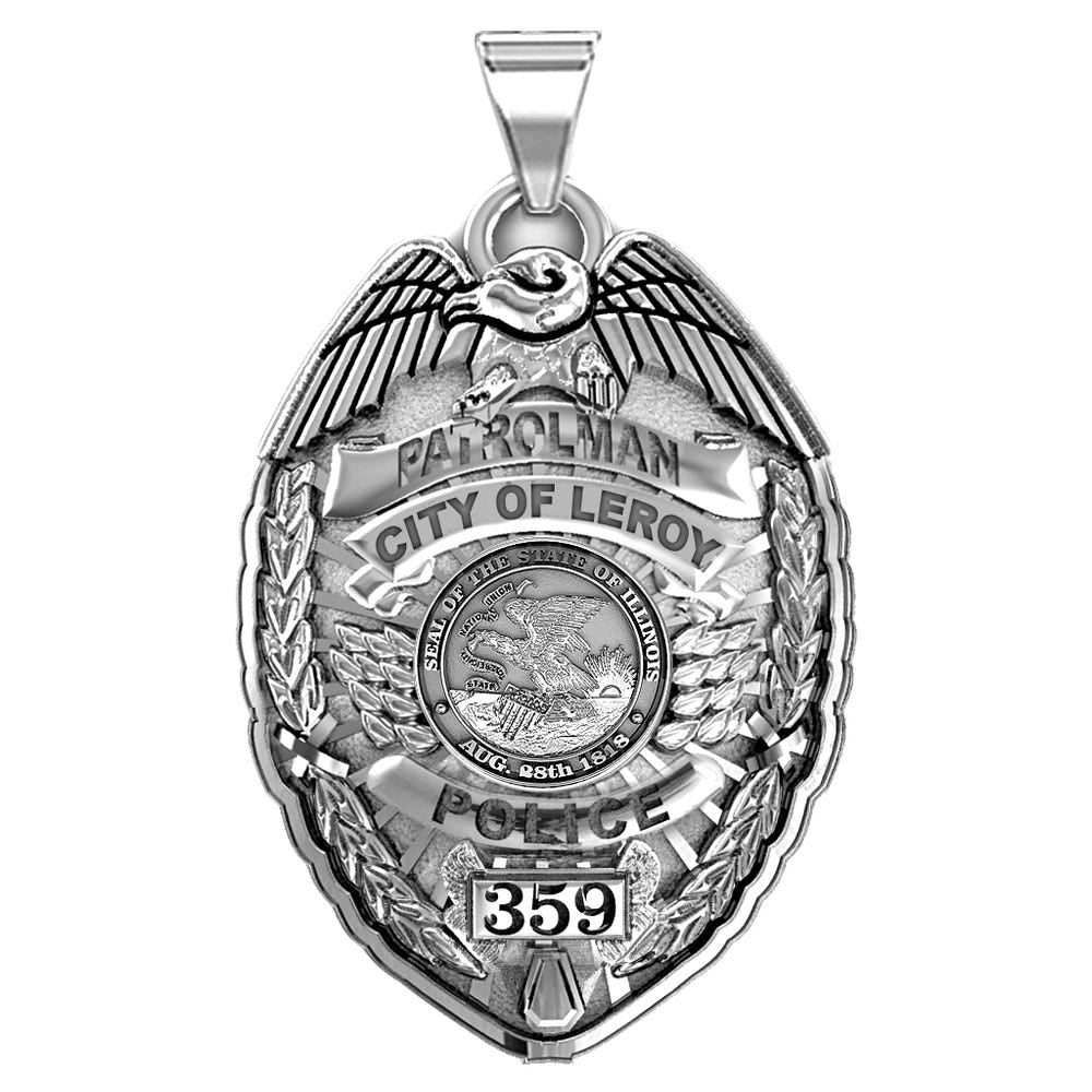 Personalized Illinois Police Badge with Your Name, Rank, Number & Department