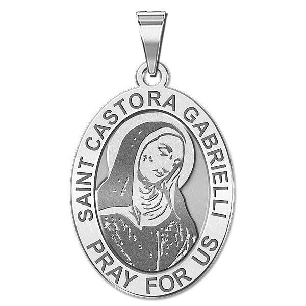 Saint Castora Gabrielli Round Religious Medal - Oval "EXCLUSIVE"