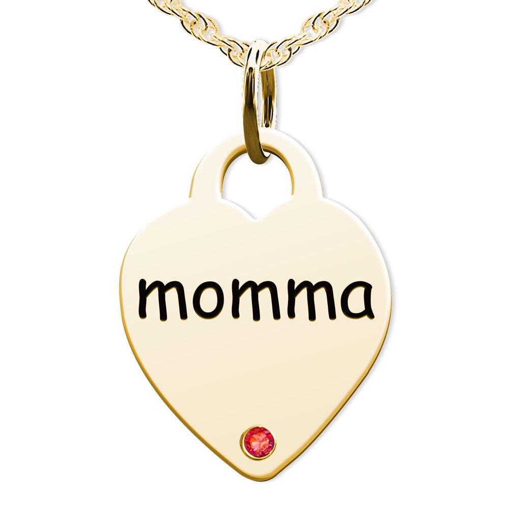 Momma Heart Shaped Charm