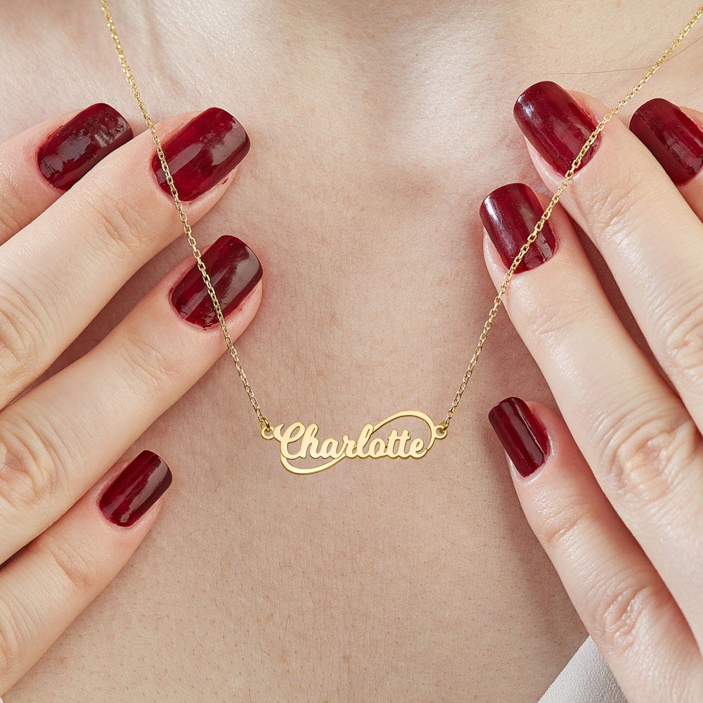 Personalized Infinity Name Necklace with Chain
