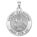 Saint Celestine Round Religious Medal "EXCLUSIVE"