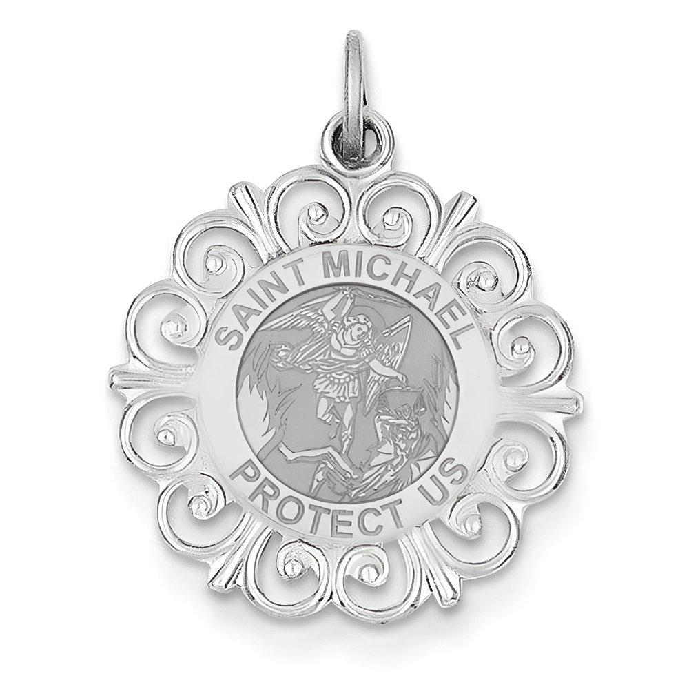 Saint Michael Round Filigree Religious Medal