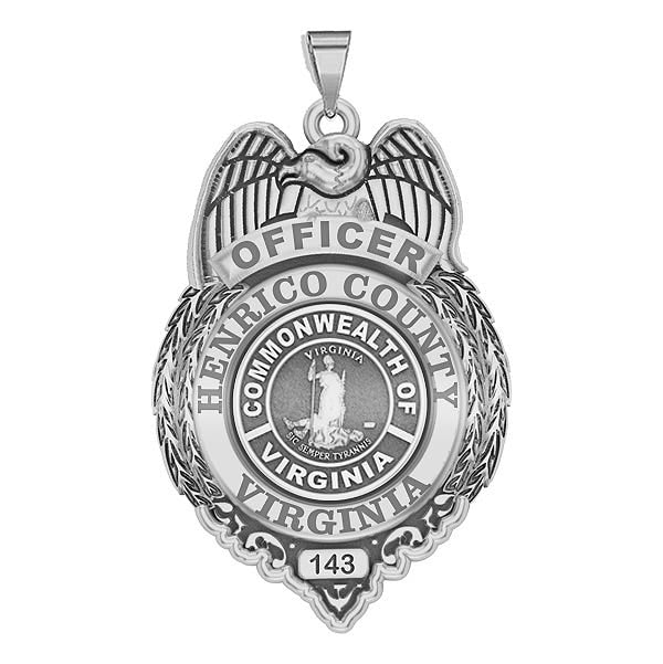 Personalized Henrico Virginia Police Badge with Your Rank and Number