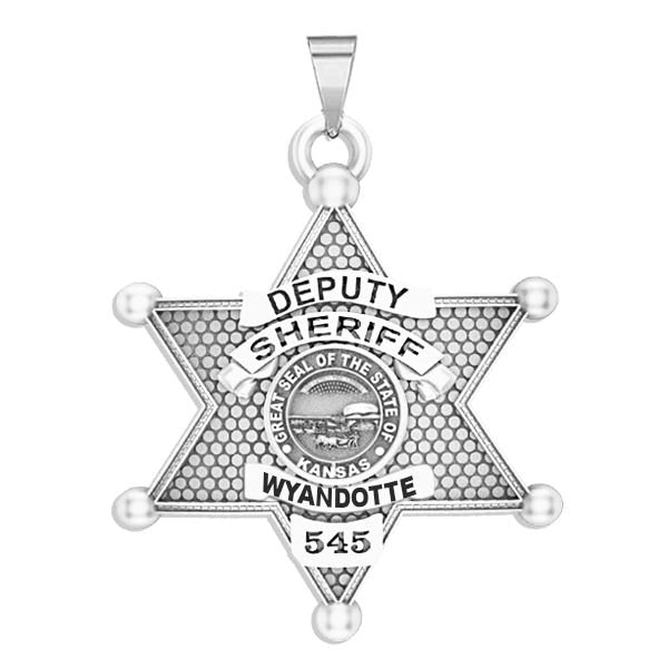 Personalized 7-Point Star Kansas Sheriff Badge with your Dept, Rank and Number