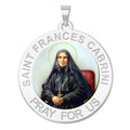 Saint Frances Cabrini Round Religious Medal Color